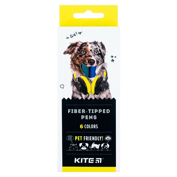 Фломастери Kite Dogs K22-446, 6 кольорів K22-446 фото
