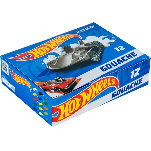Гуаш Kite Hot Wheels HW23-063, 12 кольорів HW23-063 фото