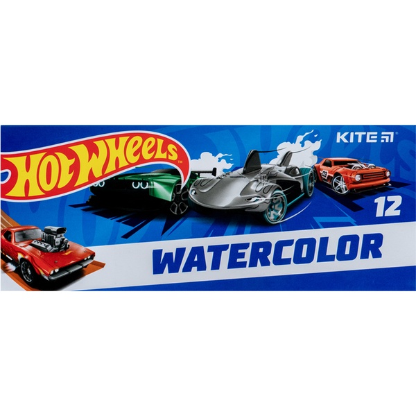 Фарби акварельні Kite Hot Wheels HW23-041, 12 кольорів HW23-041 фото