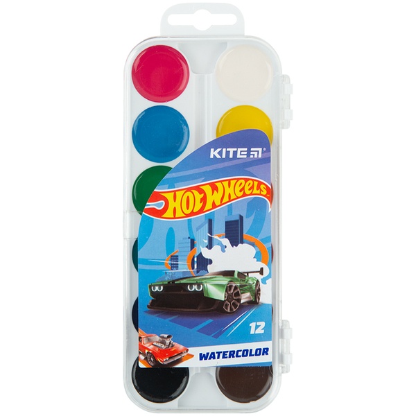 Фарби акварельні Kite Hot Wheels HW23-061, 12 кольорів HW23-061 фото