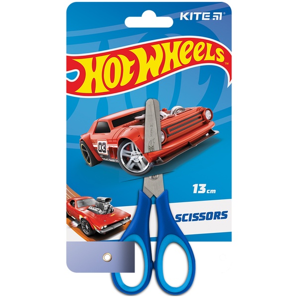 Ножиці дитячі з гумовими вставками Kite Hot Wheels HW23-123, 13 см HW23-123 фото