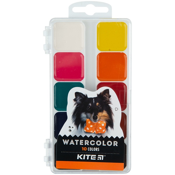 Фарби акварельні Kite Dogs K23-060, 10 кольорів K23-060 фото