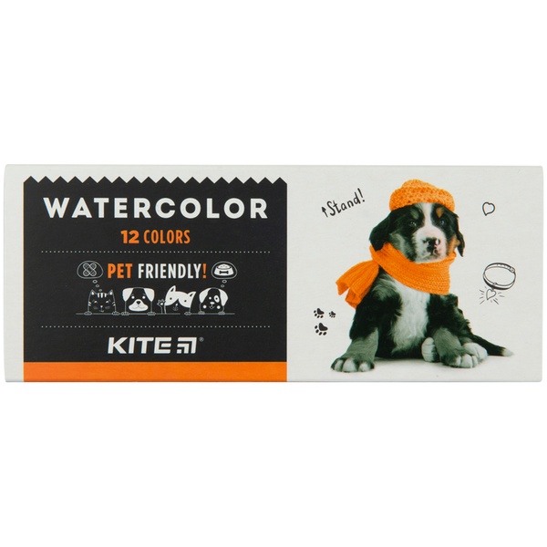 Фарби акварельні в картонній упаковці Kite Dogs K23-041, 12 кольорів K23-041 фото