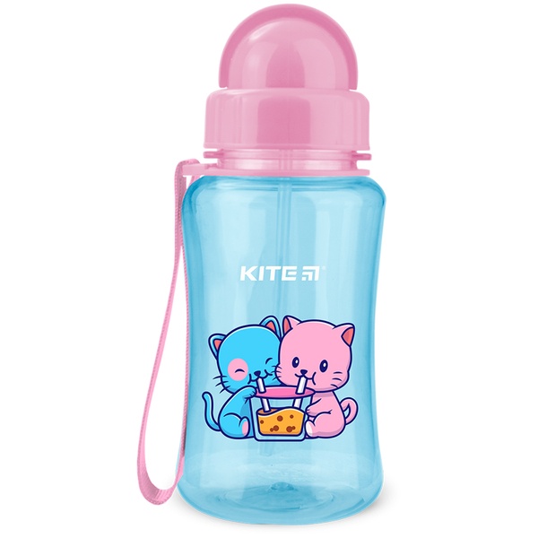 Пляшечка для води Kite Cats K23-399-1, 350 мл, блакитна K23-399-1 фото