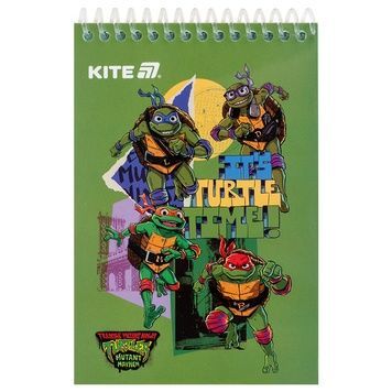 Блокнот на спіралі Kite Ninja Turtles NT25-196, А6, 48 аркушів, нелінований NT25-196 фото