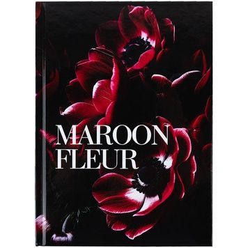Книга записна тверда обкл. А5, 96 арк., кліт., Maroon fleur 8459-1-A фото