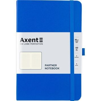 Книга записна Axent Partner 8201-07-A, A5-, 125x195 мм, 96 аркушів, клітинка, тверда обкладинка, блакитна 8201-07-A фото