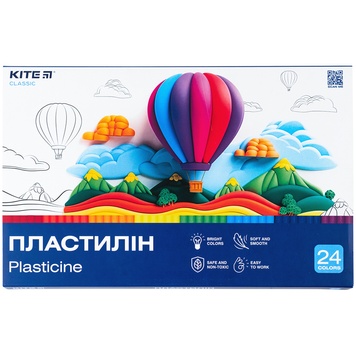 Пластилин восковой Kite Classic K-089, 24 цвета, 480 г K-089 фото