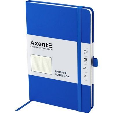 Книга записна Axent Partner 8201-07-A, A5-, 125x195 мм, 96 аркушів, клітинка, тверда обкладинка, блакитна 8201-07-A фото