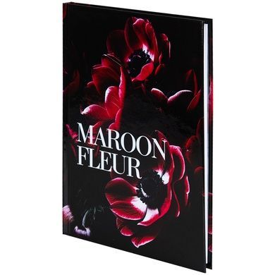 Книга записна тверда обкл. А5, 96 арк., кліт., Maroon fleur 8459-1-A фото
