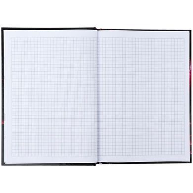 Книга записна тверда обкл. А5, 96 арк., кліт., Maroon fleur 8459-1-A фото