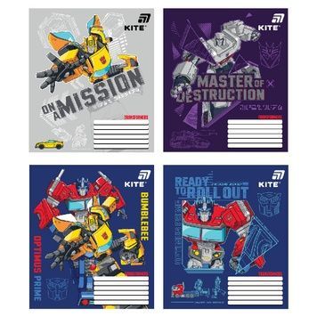 Зошит шкільний Kite Transformers TF26-235, 12 аркушів, коса лінія TF26-235 фото