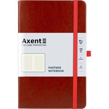 Книга записна Axent Partner Lux 8202-05-A, A5-, 125x195 мм, 96 аркушів, клітинка, тверда обкладинка, бордова 8202-05-A фото
