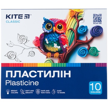 Пластилин восковой Kite Classic K-084, 10 цветов, 200 г K-084 фото