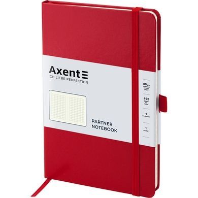 Книга записна Axent Partner 8201-03-A, A5-, 125x195 мм, 96 аркушів, клітинка, тверда обкладинка, червона 8201-03-A фото