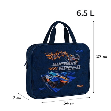 Шкільна текстильна сумка Kite Hot Wheels HW24-589, 1 відділення, A4 HW24-589 фото