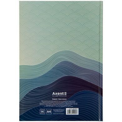 Книга записна Axent Waves 8422-562-A, А4, 96 аркушів, клітинка, синя 8422-562-A фото