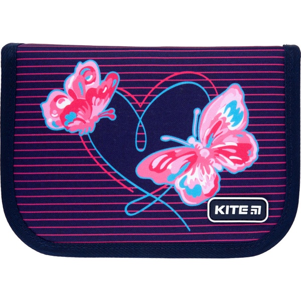Пенал без наполнения Kite Education Butterflies K21-622-3, 1 отделение, 2 отворота K21-622-3 фото