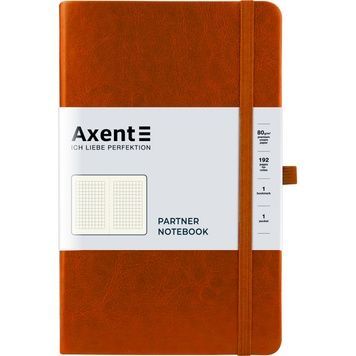 Книга записна Axent Partner Lux 8202-19-A, A5-, 125x195 мм, 96 аркушів, клітинка, тверда обкладинка, коричнева 8202-19-A фото