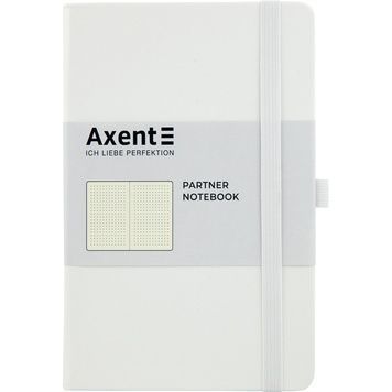 Книга записна Axent Partner 8306-21-A, A5-, 125x195 мм, 96 аркушів, крапка, тверда обкладинка, біла 8306-21-A фото
