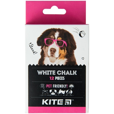 Крейда біла Kite Dogs K22-079-12, 12 шт, кругла K22-079-12 фото