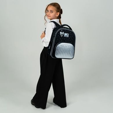 Рюкзак школьный каркасный Kite Education Black&Silver K26-556M-2 K26-556M-2 фото