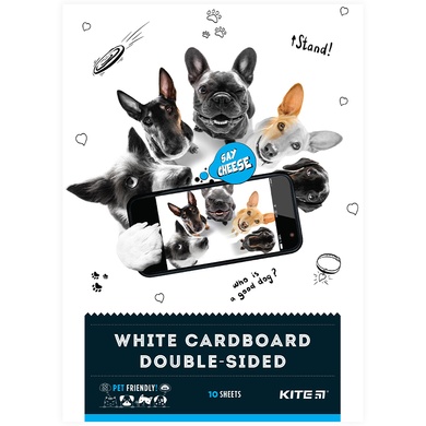Картон білий Kite Dogs K22-254, А4, 10 аркушів K22-254 фото