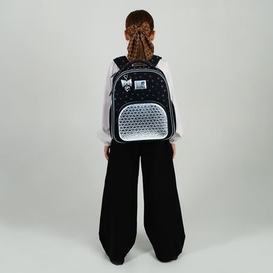 Рюкзак школьный каркасный Kite Education Black&Silver K26-556M-2 K26-556M-2 фото