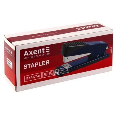 Степлер канцелярський №24/6 Axent Exakt-2 4926-01-A, металевий, 25 аркушів, чорний 4926-01-A фото