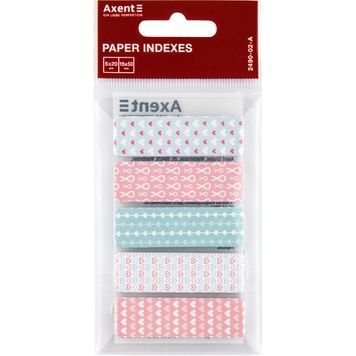 Закладка паперова Axent Hearts 2490-02-A 5х12х50 мм, 100 штук, асорті 2490-02-A фото