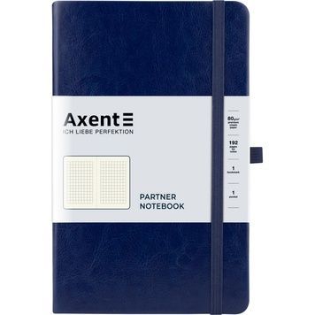 Книга записна Axent Partner Lux 8202-02-A, A5-, 125x195 мм, 96 аркушів, клітинка, тверда обкладинка, синя 8202-02-A фото