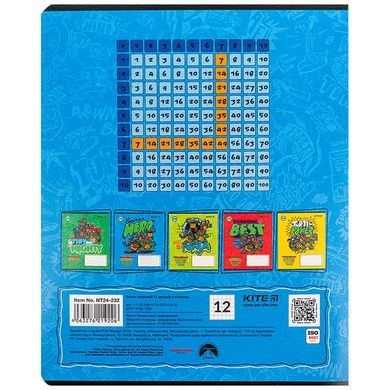 Зошит шкільний Kite Ninja Turtles NT24-232, 12 аркушів, клітинка NT24-232 фото
