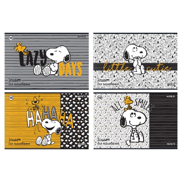 Тетрадь для рисования Kite Peanuts Snoopy SN23-241, 12 листов SN23-241 фото