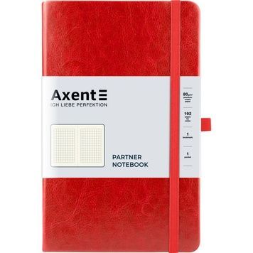 Книга записна Axent Partner Lux 8202-06-A, A5-, 125x195 мм, 96 аркушів, клітинка, тверда обкладинка, червона 8202-06-A фото