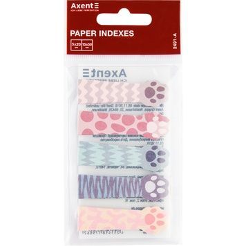 Закладка паперова Axent Paw 2491-A 5х12х50 мм, 100 штук, асорті 2491-A фото