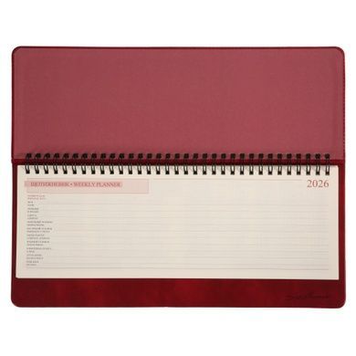 Планинг (еженедельник) настольный 30х14 см Leo Planner датированный 2026 "Persona", бордовый, 128 страниц (252656) 252656 фото