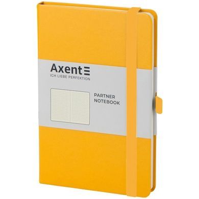 Книга записна Axent Partner 8306-08-A, A5-, 125x195 мм, 96 аркушів, крапка, тверда обкладинка, жовта 8306-08-A фото