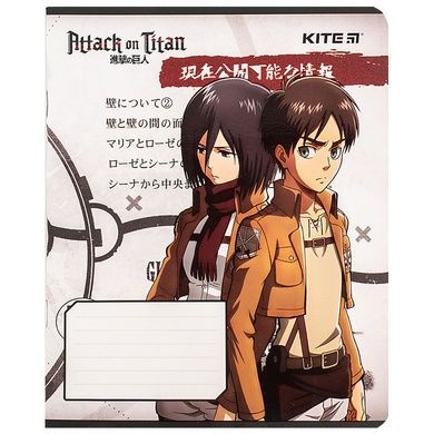 Зошит шкільний Kite Attack on Titan AT24-232, 12 аркушів, клітинка AT24-232 фото