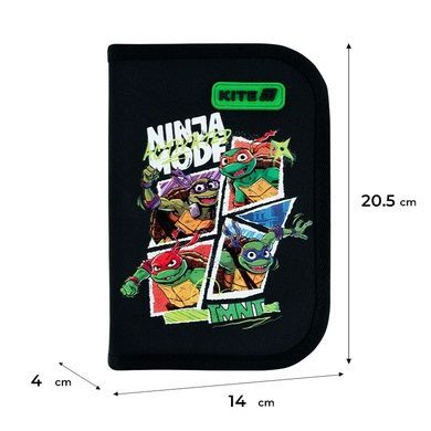 Пенал с наполнением Kite Ninja Turtles NT26-622H, 1 отделение, 2 отворот NT26-622H фото