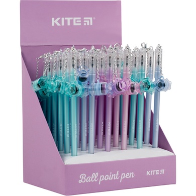 Ручка шариковая Kite K22-394, с печатями, синяя K22-394 фото