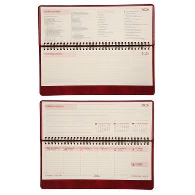 Планинг (еженедельник) настольный 30х14 см Leo Planner датированный 2026 "Persona", бордовый, 128 страниц (252656) 252656 фото