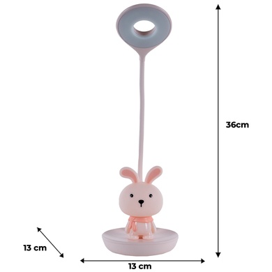 Настільна лампа LED з акумулятором Bunny Kite K24-492-1-2, рожевий K24-492-1-2 фото