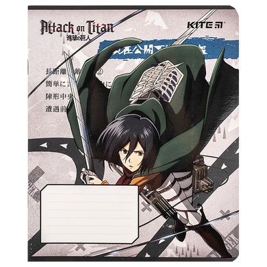 Зошит шкільний Kite Attack on Titan AT24-232, 12 аркушів, клітинка AT24-232 фото