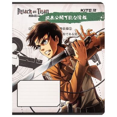 Зошит шкільний Kite Attack on Titan AT24-232, 12 аркушів, клітинка AT24-232 фото