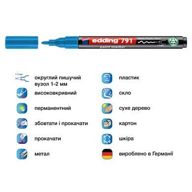 Маркер Paint e-791 1-2 мм круглый голубой e-791/10n фото
