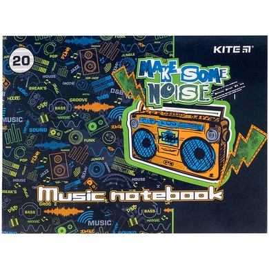 Зошит для нот Kite Make some noise K21-405, A5, 20 аркушів K21-405 фото