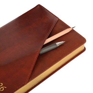 Щоденник-діловий записник А5 Leo Planner датований 2026 "Whisky", твердий, коричневий, 368 сторінок (252670) 252670 фото