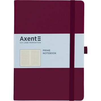 Книга записна Axent Partner Prime 8305-46-A, A5, 145x210 мм, 96 аркушів, клітинка, тверда обкладинка, винна 8305-46-A фото
