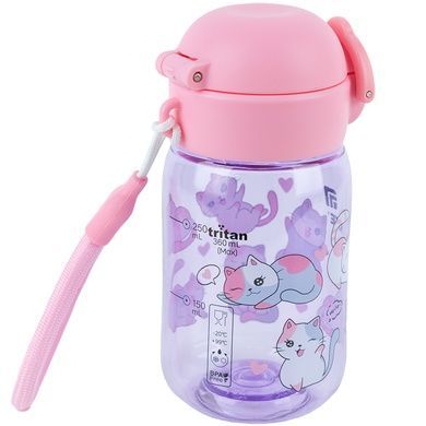 Пляшечка для води Kite K25-1235-1, Cats, 360 мл, фіолетова K25-1235-1 фото