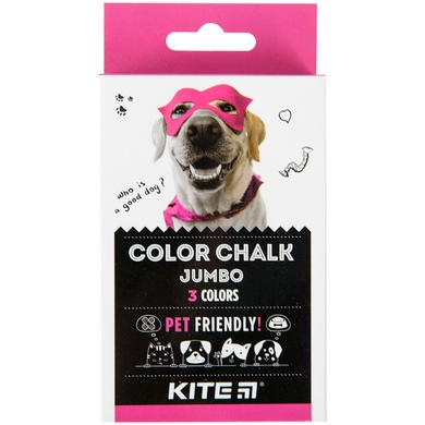 Крейда кольорова Kite Dogs Jumbo K22-077, 3 кольори K22-077 фото